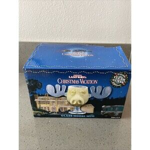 National Lampoons Christmas Vacation Marty Moose Eggnog Mug Clear Glass Cup New